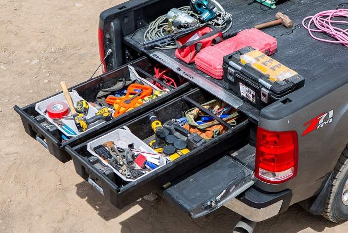 Truck bed storage solutions
